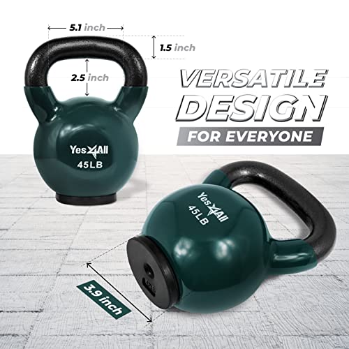 Image of Yes4All Kettlebells Rubber Base, Kettlebell Set for Women, Strength Training Kettlebells Weights (10-65 lbs)