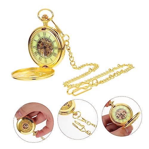 UKCOCO Relógio De Bolso Mecânico Relógio De Bolso Digital Dourado Steampunk Relógio Mecânico Retrô C