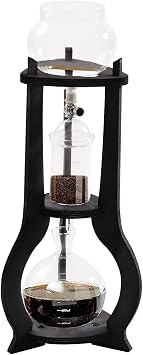 6-8 Cups 600ml Iced Coffee Cold Brew Drip Tower Coffee Maker Glass Cold Brew Coffee Makers Drip Coled Coffee Tower Iced Tea Maker for Home Office (Grey)
