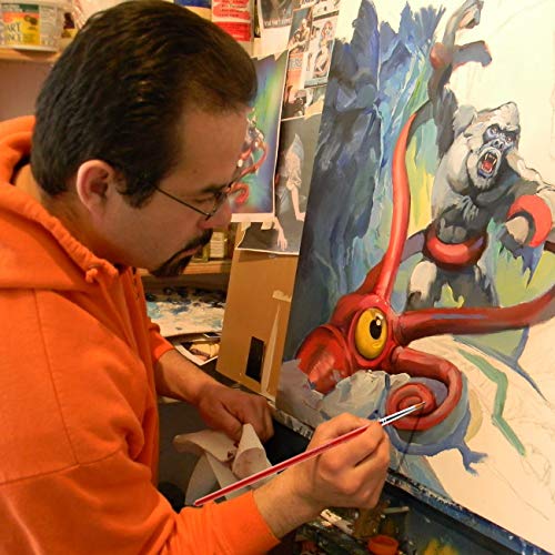 watercolor paint brushes set - 12pcs round pointed painting brush for acrylic gouache oil artist miniature model - short handle