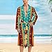 Soft Spa Bath Robe Fashion Robe With Pockets Lightweight Bathrobe For Men Indiana Western Southwest Ethnic Tribal Navajo