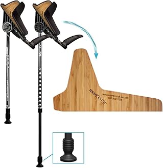 Ergonomic Custom Forearm Crutches for Adults, Multiple Colors, Adjustable Forearm Rotates 15-90 Degrees - Heights 4'4" to 6'4" - 265 lbs Non Weight Bearing