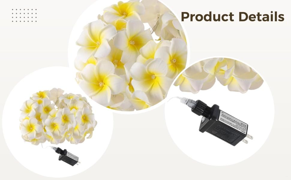 Guirlande LED fleur de plumeria 300cm pour créer un cocon poétique chez soi - 8