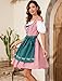 Oktoberfest Outfits Women German Dirndl Dress Traditional Bavarian Pink Plaid October Festival Costume