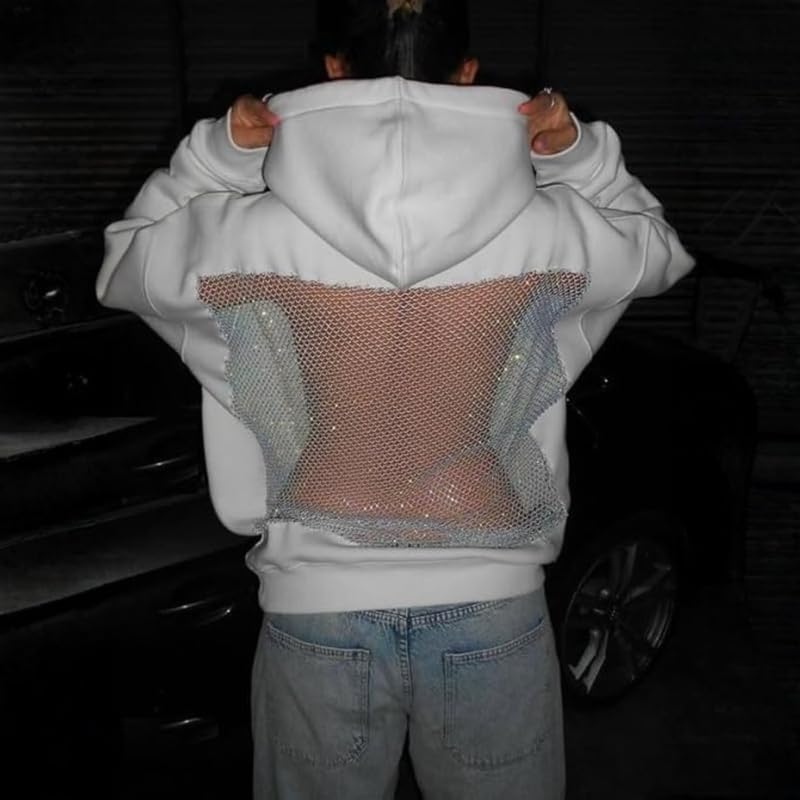 Image of Women's Hooded Sweatshirt with Mesh Back Panel | Full Sleeve Casual Hoodie for Winter & Streetwear