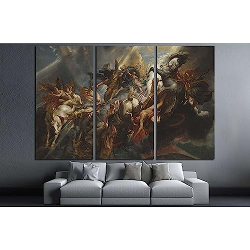Tableau Rubens Chute de Phaéton ZELLART tryptique 3 panneaux de 115x75 cm