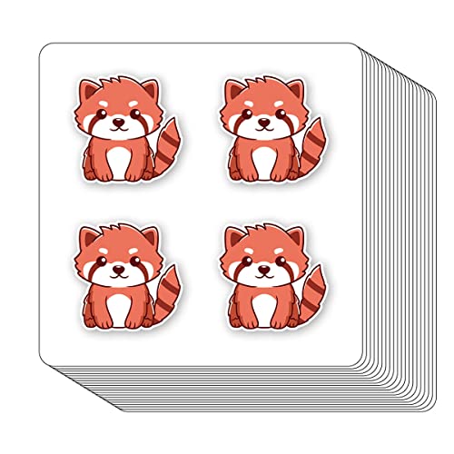 Red Panda Stickers 1in for Scrapbooking, Arts, Craft, Kids DIY, Calendars Journals 80-Pack