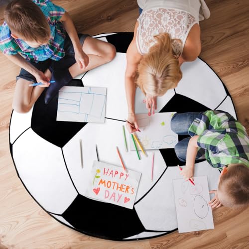 Tapete redondo para niños de 3.9 pies, poliéster miniatura 3