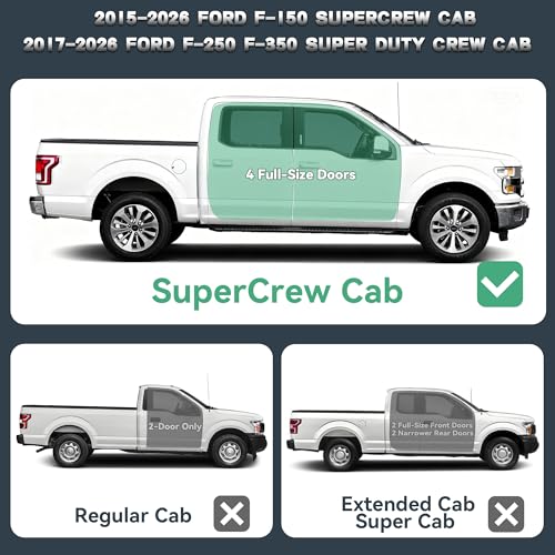 Estribos laterales AUTOSAVER88 para Ford F150 SuperCrew Cab miniatura 2