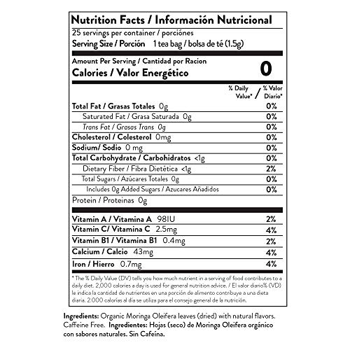 Miracle Tree - Organic Moringa Superfood Tea, 4 Pack Bundle, 4X25 Individually Sealed Tea Bags (Apple & Cinnamon, Lemon & Chamomile, Rooibos, Turmeric) #TOP5