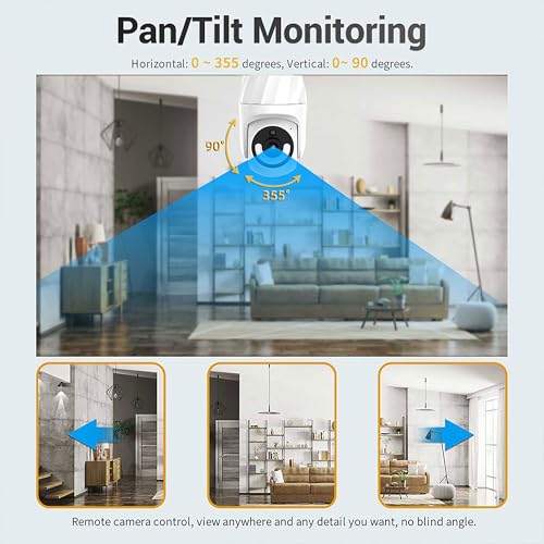 Ameyes Dog/Pet Camera for Home Security with Light Socket, 1080P Indoor/Outdoor Wireless Camera, 2.4&5GHz WiFi Camera with Phone App, Color Night Vision, Motion Detection, Compatible with Alexa — view 6