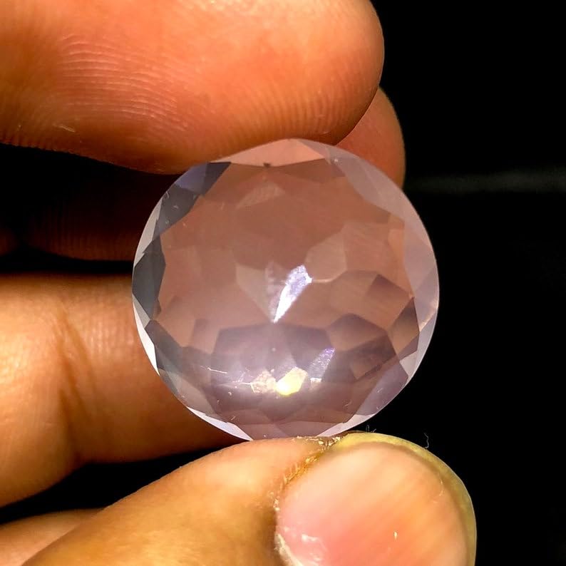 Quartz rose véritable 16mm pour fabriquer un collier cadeau unique