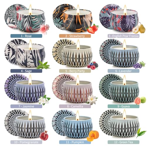 Image of Scented Candles Gift Set, 24 Pack Soy Wax Aromatherapy Candles