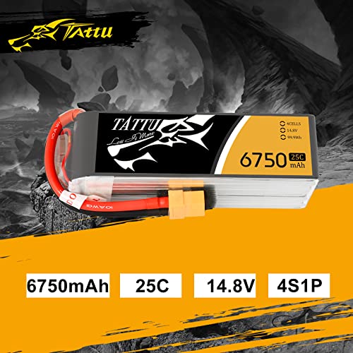 Tattu 14.8V 6750Mah 25C 4S Lipo Battery Pack With Xt90 Plug For Elite Storm Rc X5 550 Size Rtf Quadcopter Uav Drone #TOP2