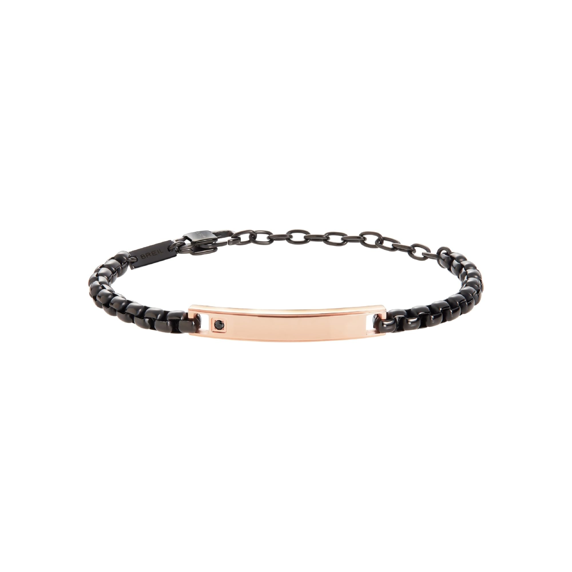 Breil - Tag and Cross bracelet made of steel for men, Eine Grösse, Stainless Steel, Cubic Zirconia