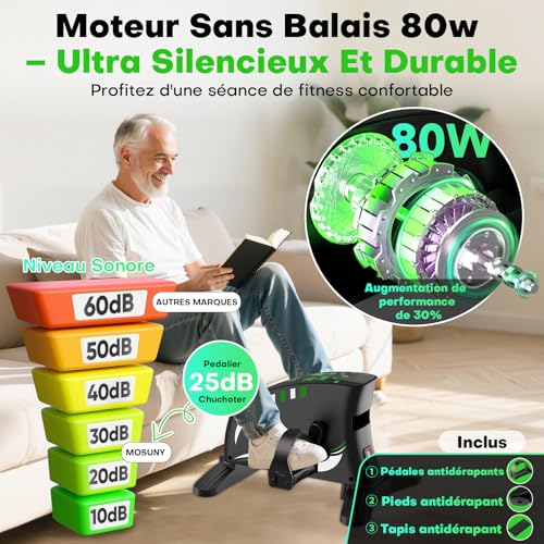 Pédalier bureau électrique 2 en 1 motorisé pour bras et jambes