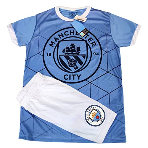 Kit 2 Conjuntos Camisa e Bermuda - PSG + Manchester City - Infantil Tamanho:8;Cor:Azul/Branco