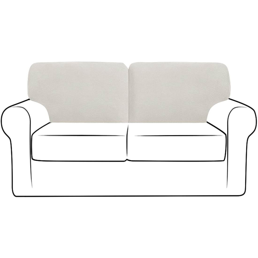 Housses de canapé élastiques (lot de 2) - Protections extensibles et modernes pour fauteuil