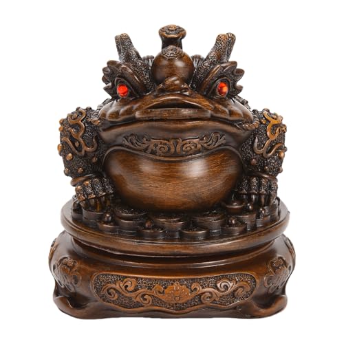 Estatua de Rana Feng Shui Tres Patas 5.5'' Resina miniatura 1