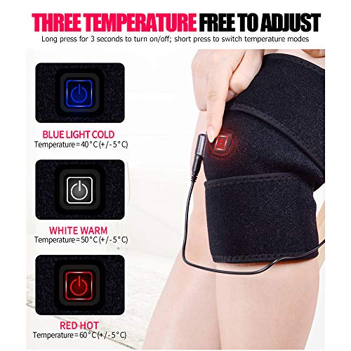 Joelheira, Andoer Joelheira com suporte para envoltório de joelho aquecido almofada infravermelha po