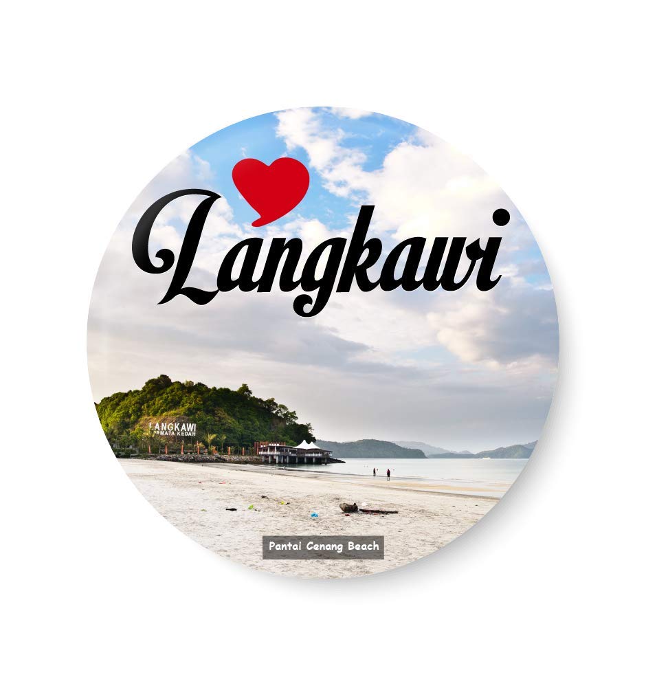 PEACOCKRIDE Love Langkawi I Pantai Cenang Beach I Malaysia Diaries I I Souvenir l Travel I Fridge Magnet (Metal, Multicolour, 75mm)