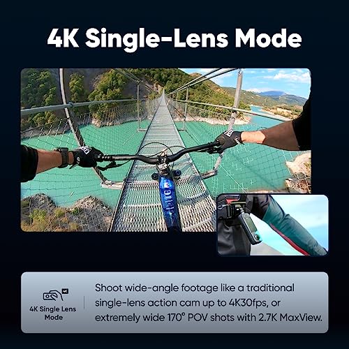 Image of Insta360 X3 Bike Kit - Waterproof 360 Action Camera with 1 /2 inch 48MP Sensors, 5.7K 360 Active HDR Video, 72MP 360 Photo, 4K Single-Lens, 60fps Me Mode, Stabilization, 2.29 inch Touchscreen, AI Editing