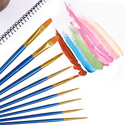 Image of Paint Brush Set, Nylon Hair Brushes for Acrylic Oil Watercolor Painting Artist Professional Painting Kits (8 Packs of 80PCS)