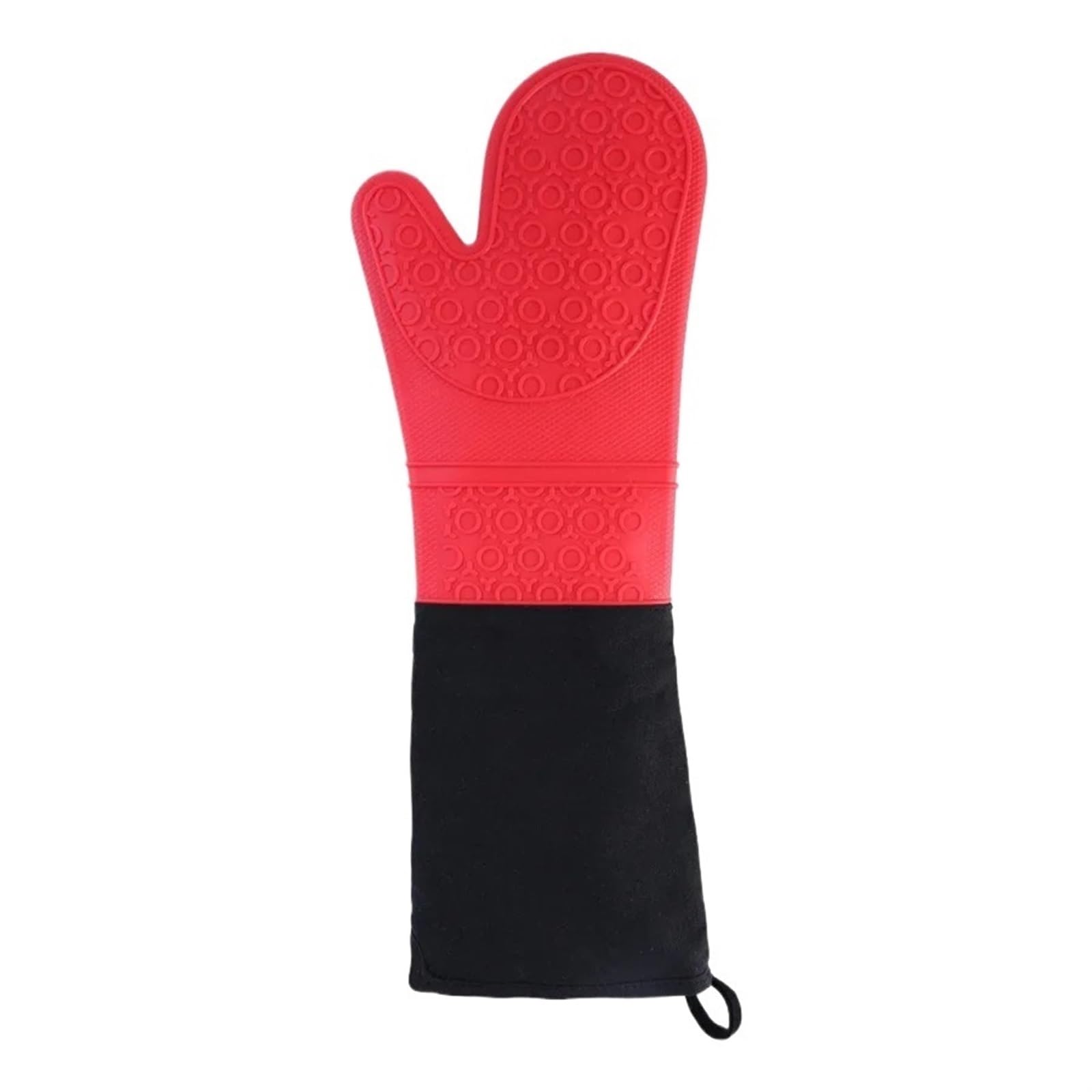 MRKU Guantes para Hornear, Guantes de Cocina, Guantes de Cocina, alargados, de algodón y Silicona, Resistentes al Calor, para microondas, Antideslizantes, para ollas y sartenes.