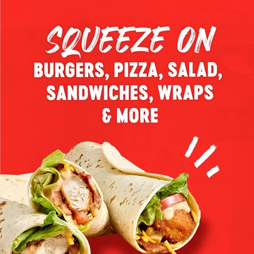 Image of Frank's RedHot Hot Sauce, Ghost Pepper Ranch, Squeeze Bottle, Hot Heat, Ghost Pepper Heat and Cool, Creamy Ranch, Squeeze On Burgers, Pizza, Salads, Sandwiches, Wraps, Dip with Veggies, Chicken Tenders, and Fries, 12 fl oz
