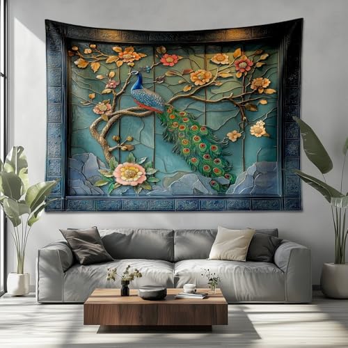 Tenture art murale tapisserie grand format 230x180 motif plante