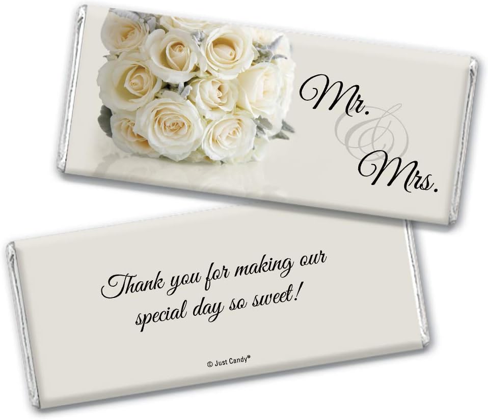 Floral Wedding Favors for Guests Chocolate Bar Wrappers (24 Count) - Wrappers Only