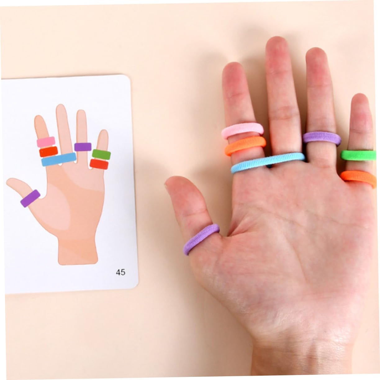 Jouet Anneau De Doigt Éducatif Bague Colorée pour Jeu Parent-Enfant Jouet D’Anneau Drôle pour Enfants Surface Lisse Cadeau Créatif 6.50X4.72X2.36 in