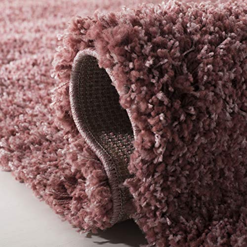 Image of Shaggy Polyester Microfiber Round Rug Carpet for Living Room | Ultra Soft Fluffy Plush Area Rug | Anti-Skid Non-Slip Backing | Washable Carpet for Bedroom- (2x2 feet, Ring Rose, Round)