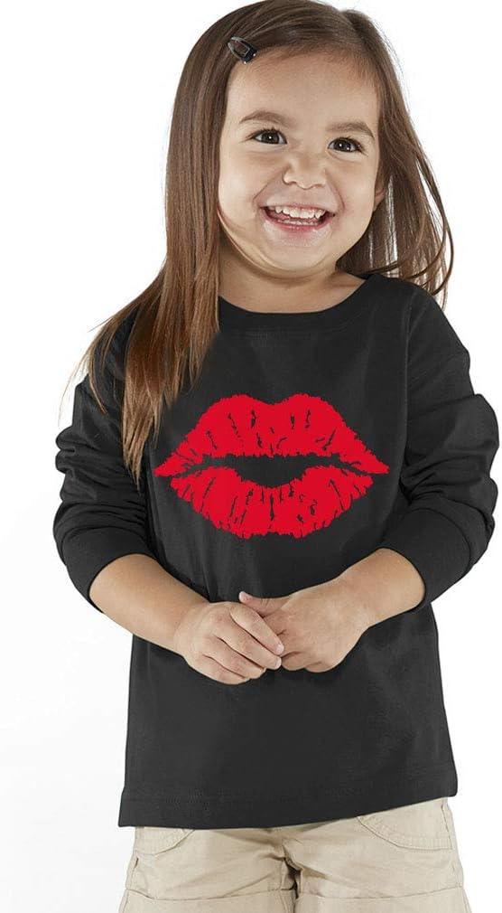 Tstars Red Lips Cute Valentine's Day Casual Girls' Toddler Kids Sweatshirt