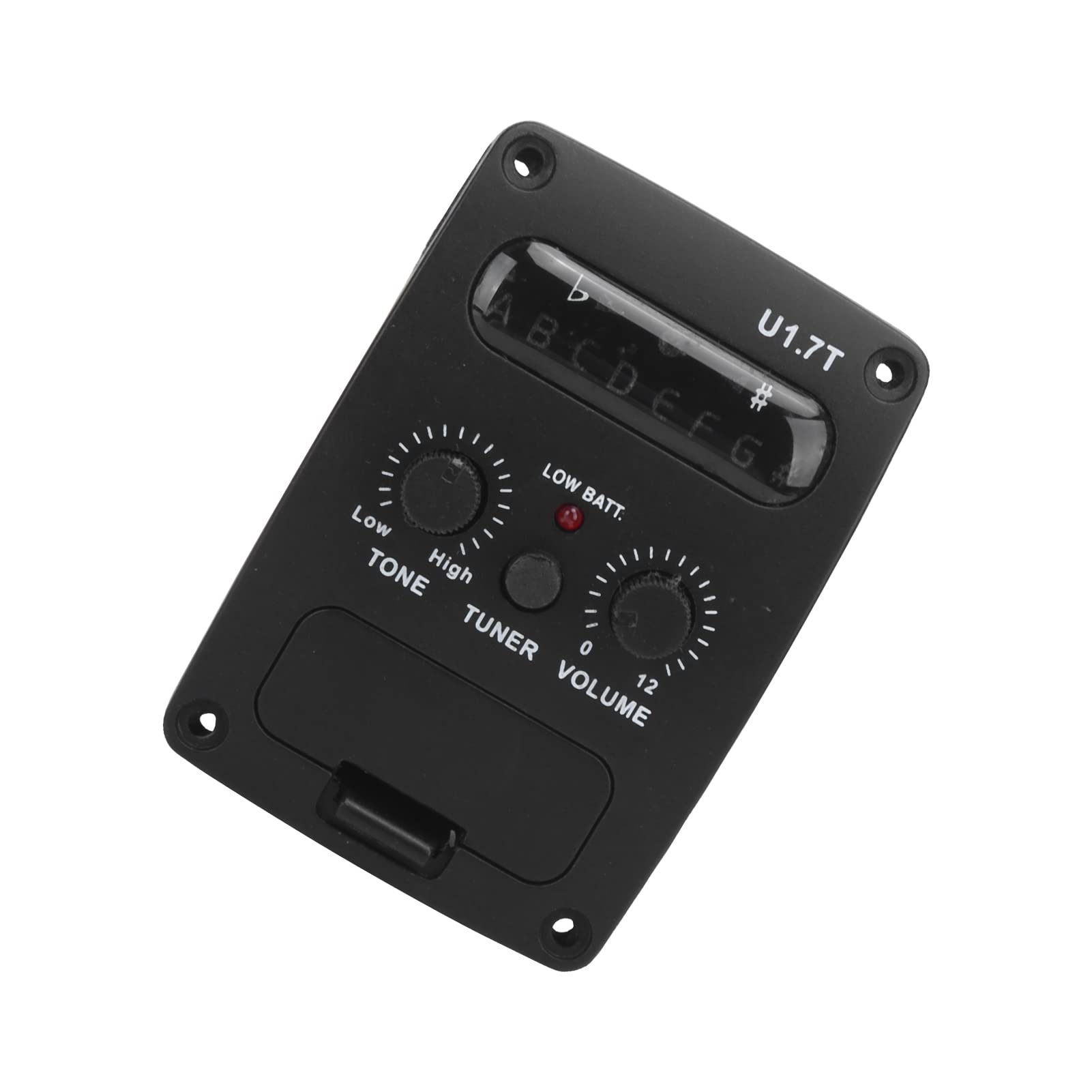 Generic Pickup per Ukulele con Funzione Accordatore per Chitarristi Acustici, Pickup per Chitarra U1.7T di Alta qualità per Miglioramento del Tono della Chitarra, Metallo e Materiale Plastico (BLACK)