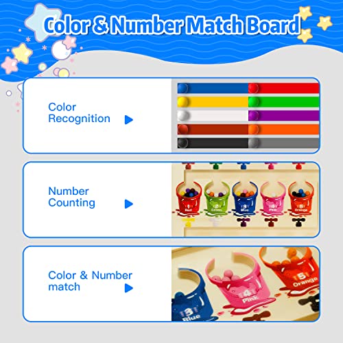 Magnetic Color And Number Maze - Wooden Magnet Color Matching Learning Counting Maze Puzzle Board, Toddler Learning Activities Fine Motor Skills Toys Gift For Boys Girls 3 4 5 Years Old #TOP3