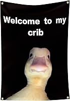 CLRIEOS Welcome to My Crib Funny Flag 2x3 ft - Durable Polyester Man Cave Dorm Room Decor with Brass Grommets, Parties & Outdoor