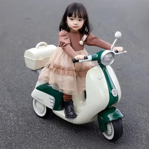 Image of Little Rides Lambretta Scooter | Rechargeable Battery Operated Ride-On Bike for Kids | Ages 2 to 5 Years | Premium Ride-On Toy Bike for Toddlers - Children - (Green)