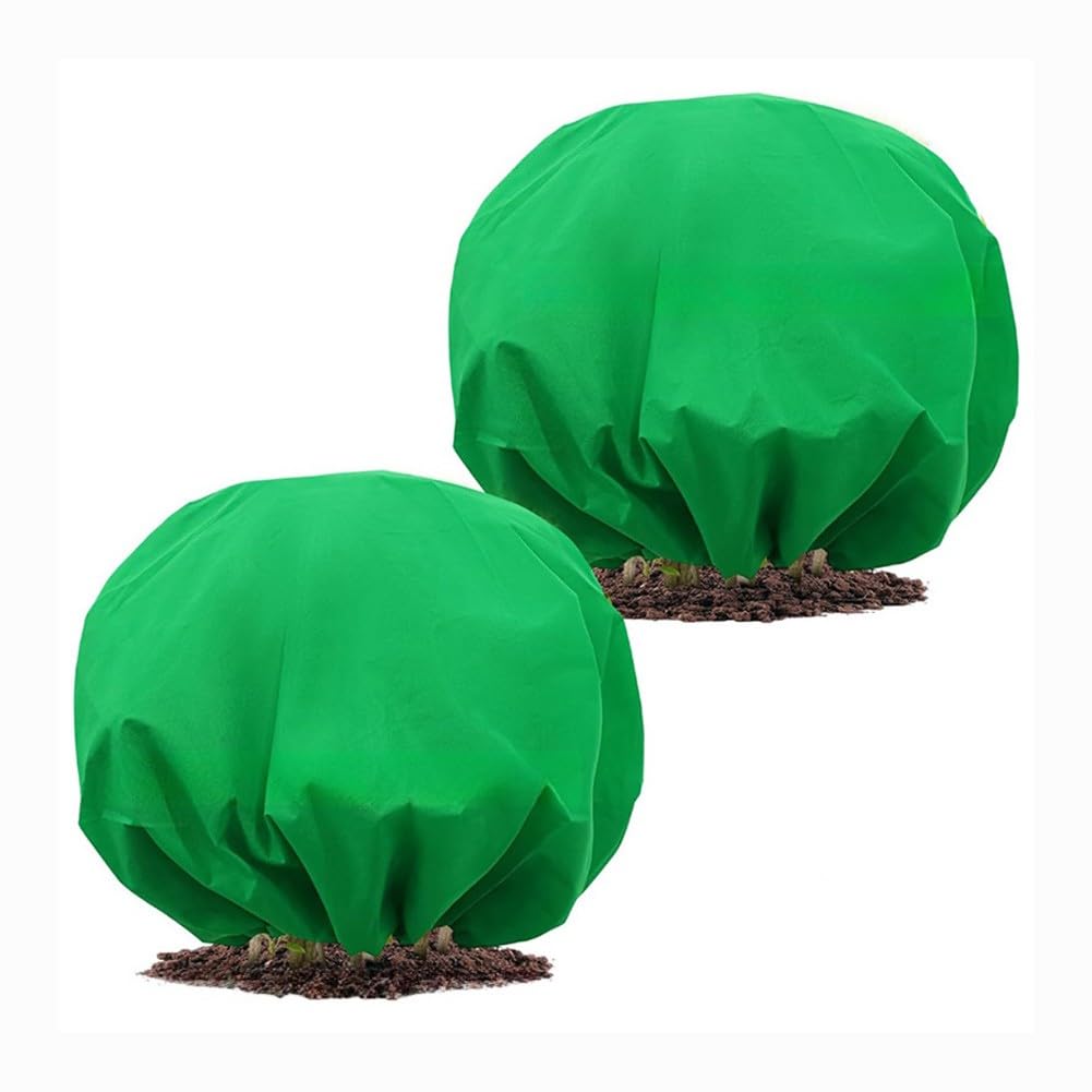 Copertura antigelo per piante in tessuto non tessuto, traspirante, verde, protezione dal freddo per piante da giardino, diametro di 190/250/296 cm, confezione da 2