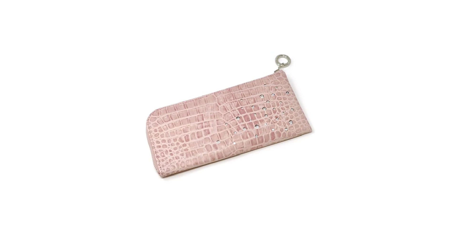 未使用◇squeeze◇クロコ型押し L字長財布◇ピンクベージュ クロコ型L字長財布/全14色】クロコダイル型押しレザー/上品かつ
