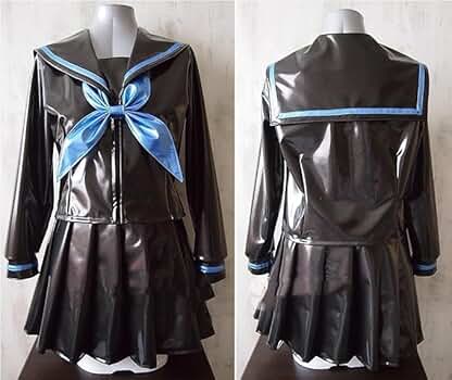 エナメル制服 ラバースーツ × エナメルセーラー服 初めて体感温度-12度の雪原
