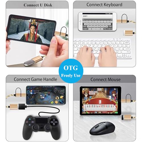 Câble OTG 2 en 1 USB vers Micro USB et Type C dorés - 4