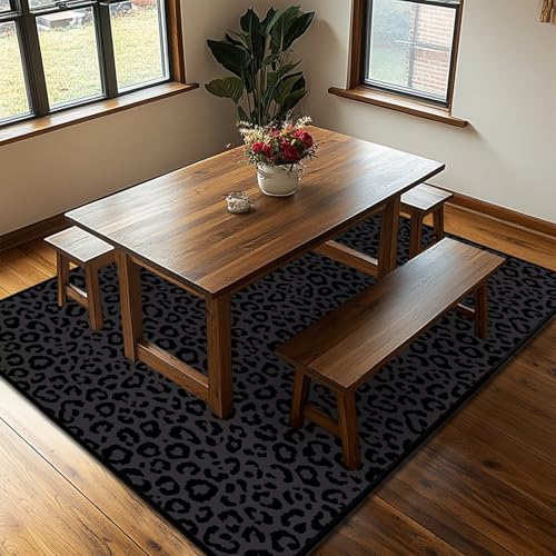 Tapete decorativo estampado leopardo 5x7 pies miniatura 5
