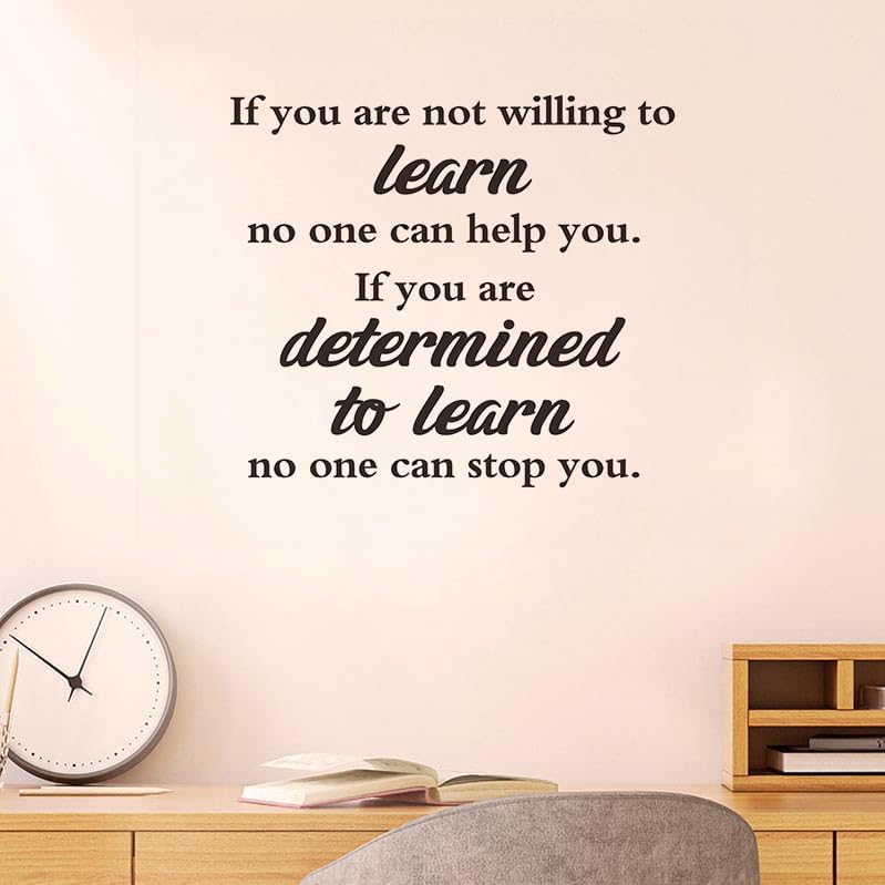Miniatura 5 de Inspirational Quotes Wall Decals, If You are Not Willing to Learn Motivational Saying Wall Stickers,Remove Vinyl Wallpaper Positive Words Decor