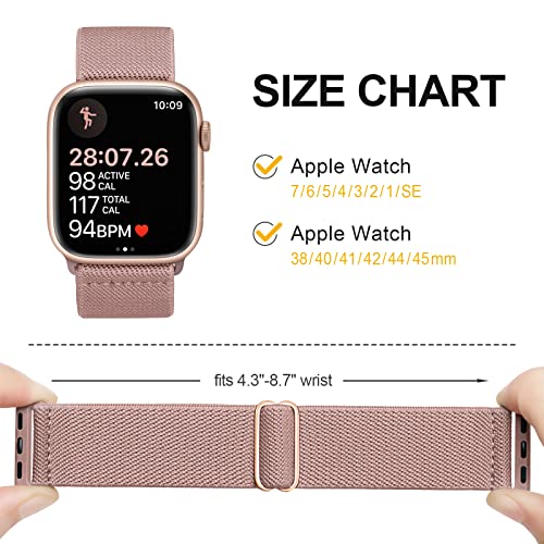 Stretchy Solo Loop Bands Compatible With Apple Watch Band 38Mm 40Mm 41Mm, Braided Elastic Weave Nylon Women Men Wristbands Straps For Iwatch Series Ultra/8/7/6/5/4/3/2/1/Se, 6 Pack #TOP2