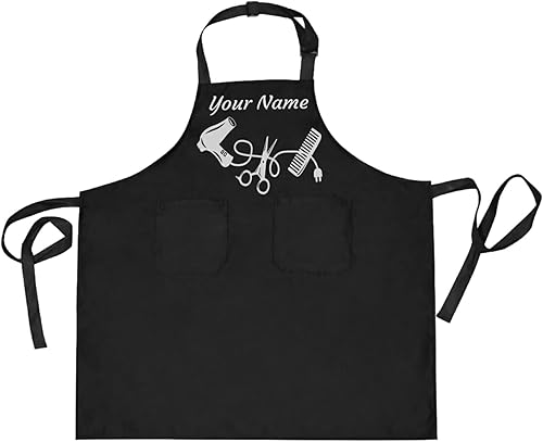 Miniatura 10 de CHIFIGNO Delantal unisex personalizado para peluqueros  bata ajustable para estilista  Regalos personalizados