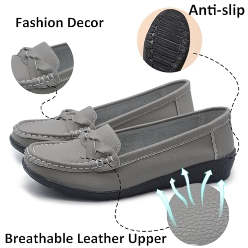 Image of Women Loafers Flexible Breathable Slip-On Comfortable Sole Low Wedge Loafers for Women Ladies Shoes for Walking