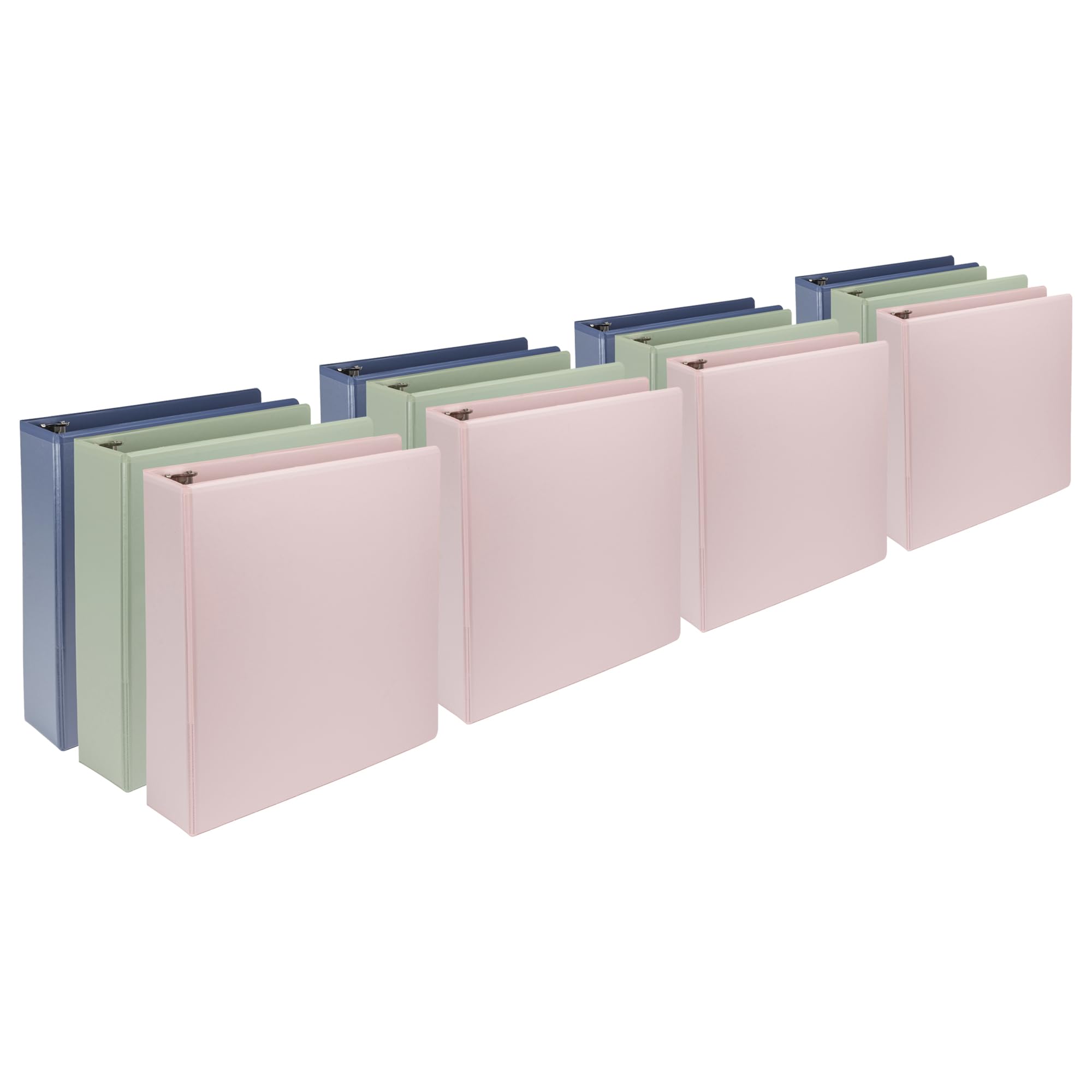 Samsill Plant-Based 2 Inch Durable D-Ring, View Binder, Eco-Friendly, USDA Certified Biobased, 12 Pack, Boho Assortment