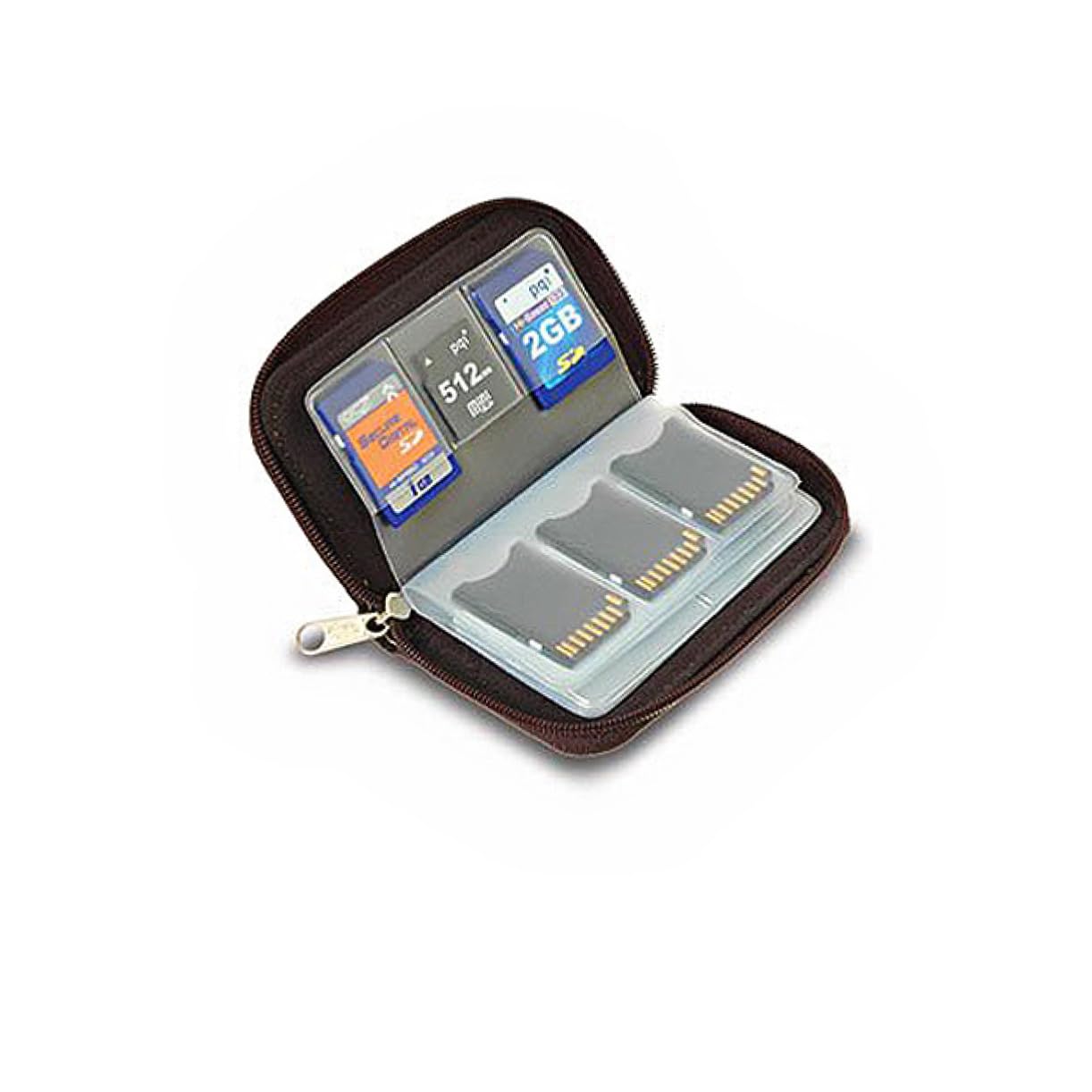 Hemoton Portable Slot Memory Card Holder Case Black Storage Pouch for Sdxc Cards Zippered Against Dirt Damage