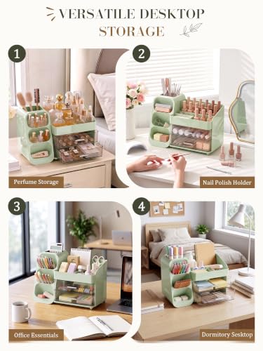 KQJS Large Makeup Organizer Countertop for Vanity Skincare Organizers Green - image 6